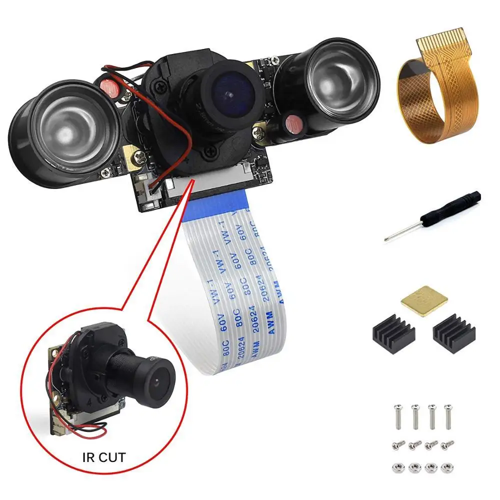 Для Raspberry Pi камера IR Cut фильтр Модуль камеры 5MP 1080 p HD поддерживает дневное ночное видение для Raspberry Pi 3 Model B+ Pi Zero - Цвет: camera with IR cut