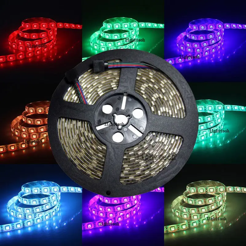 SMD 5050 Светодиодная лента 5 м 60 светодиодов/м 12 В гибкая Диодная RGB белый теплый