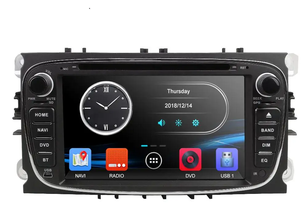 Car DVD Player 2 Din radio GPS Navi for Ford Focus Mondeo Kuga C-MAX S-MAX Galaxy Audio Stereo Head Unit Car Multimedia Player - Цвет: black