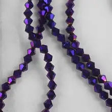 Распродажа новые фиолетовые 100 шт 4 мм двухконусные Австрийские хрустальные бусины Подвески, стеклянные бусины Свободные разделительные бусины для изготовления ювелирных изделий своими руками