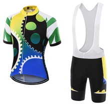 Wolfkei MTB летние Велосипеды Джерси с коротким рукавом и плотно велотрусы гель pad наборы команда велосипед одежда Ciclismo велосипед одежда человек