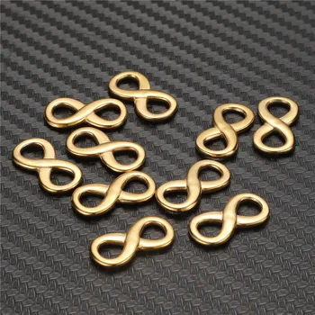

10Pcs/lot Infinity Symbol Connectors Pendant Charms Stainless Steel 8 Shape Charms Diy bracelet necklace pendant Jewelry Making