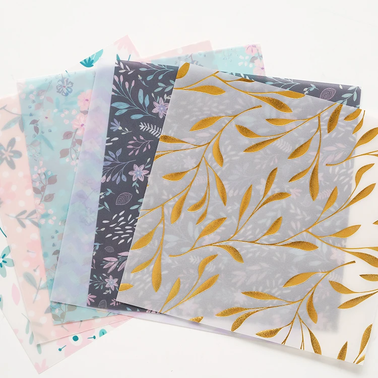 Vellum Paper 6 листов Дизайн Узорчатая Фольга цветок декоративное изготовление