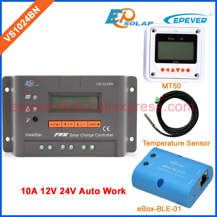 

MT50 Remote Meter for monitor VS1024BN with temperature sensor Solar Charger Regulator LCD Screen 10A 10amp BLE BOX adapter