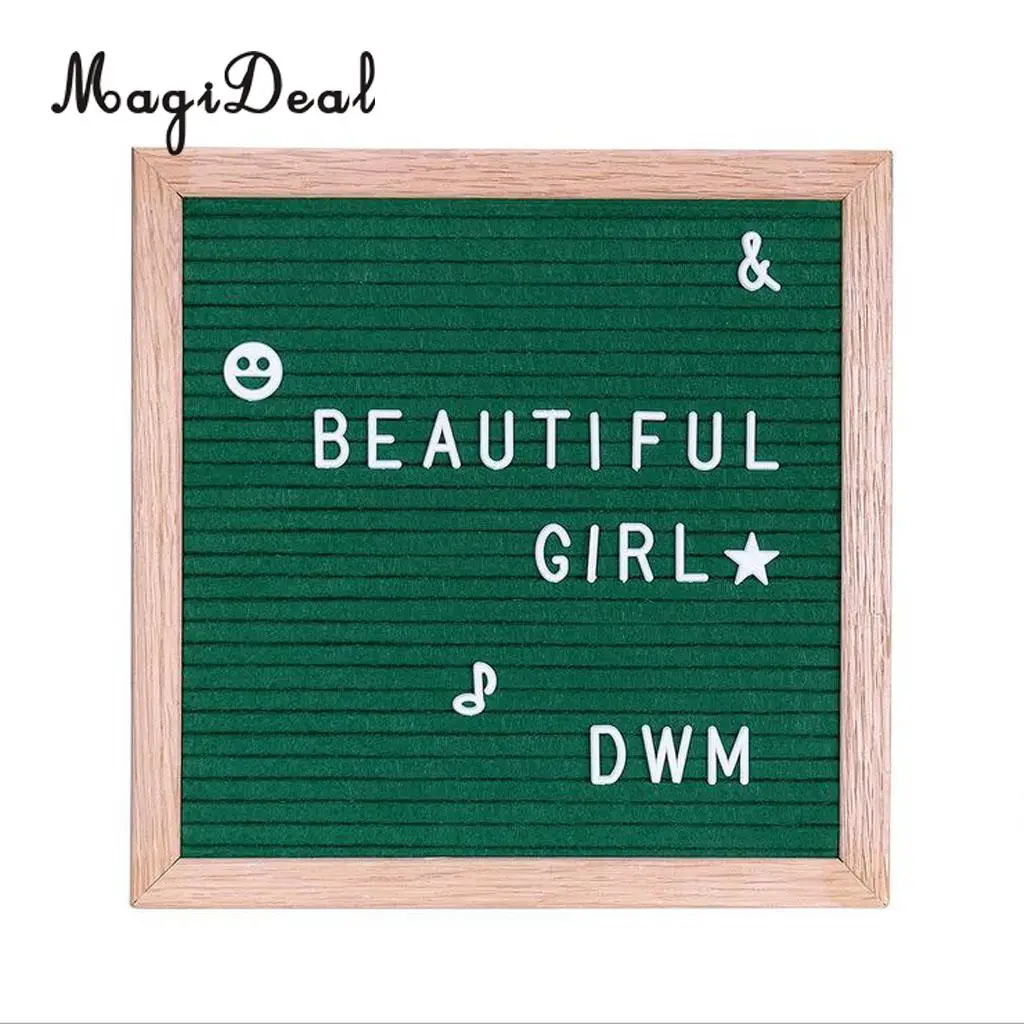 Felt Letter Board 10x10inches Changeable Letter Boards With 340 White Plastic Letters & Wood Frame Wall Mount, Free Canvas Bag