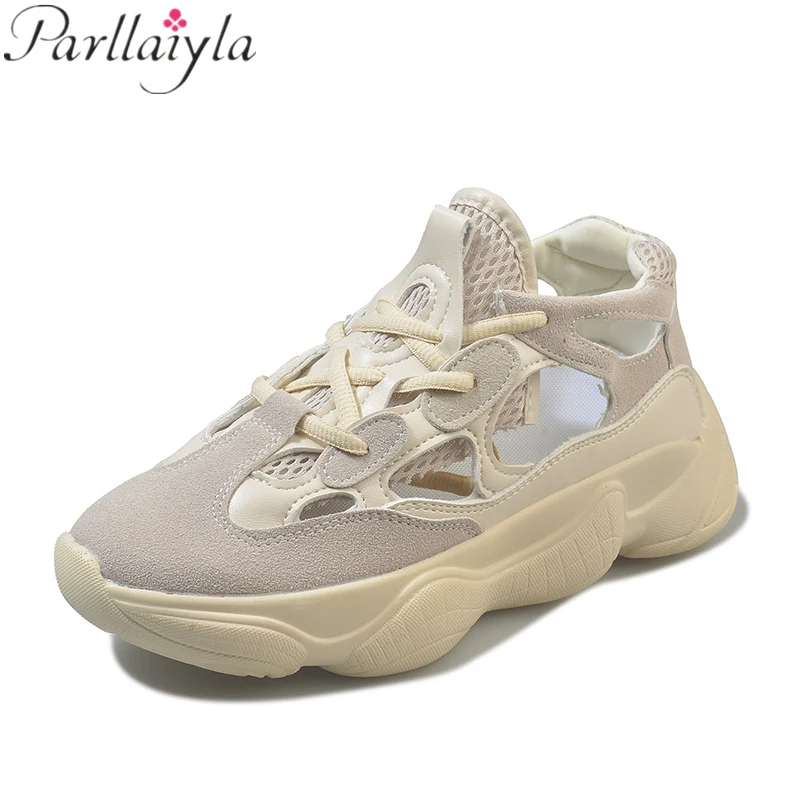 

2019 NEW Flat Shoes Summer Fashion Sneakers Women Shoes Casual Breathable Ladies Shoes Solid Color Loafers Platform Shoes 4cm