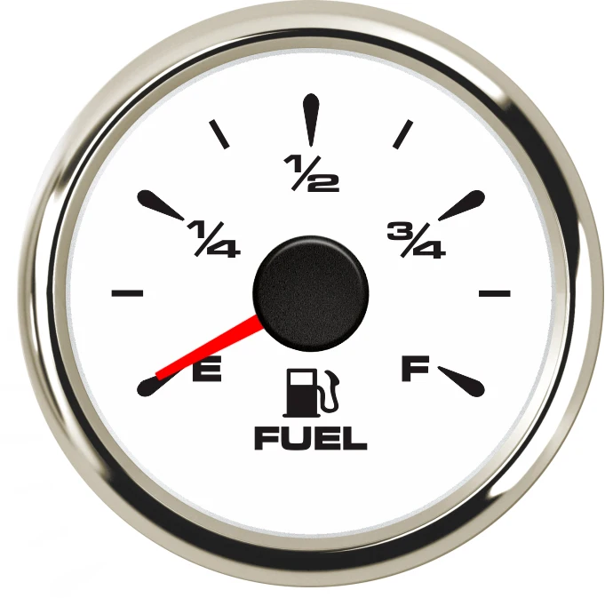 52 мм Указатель уровня топлива 0-190ohm 240-33ohm E-F измеритель уровня топлива водонепроницаемый датчик уровня топлива 9~ 32 В для лодки автомобиля мотоцикла яхты - Цвет: White Silver