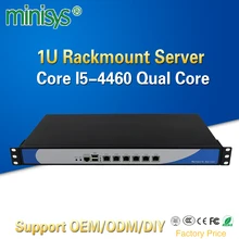 Minisys 1U Rack брандмауэр облачный компьютерный сетевой сервер Intel i5 4460 четырехъядерный 6 Lan Алюминиевый Чехол Pfsense маршрутизатор Поддержка 2* SFP