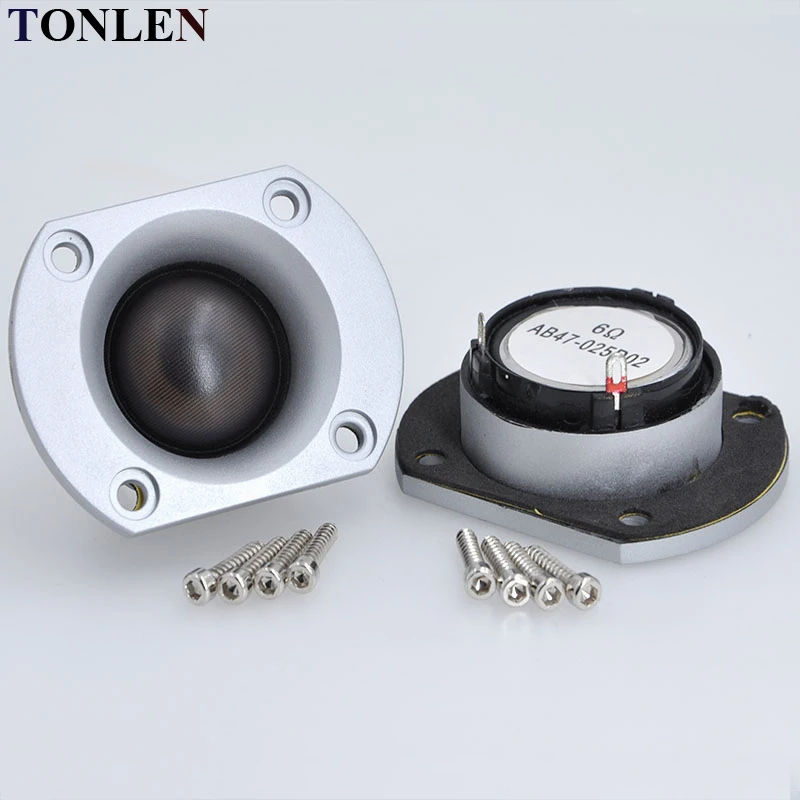 

2pcs 15W Dome Silk Film Tweeter Speaker Units 6ohm Silver Panel Tweeter Car Modified Home Audio Tweeter HIFI Treble Loudspeaker