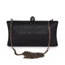Клатчи Для женщин вечерняя сумочка в комплекте; Сумочка-клатч модного для подружек невесты дизайнерское ожерелье вечерние свадебные Кошелек сумка через плечо черная цепочка T03