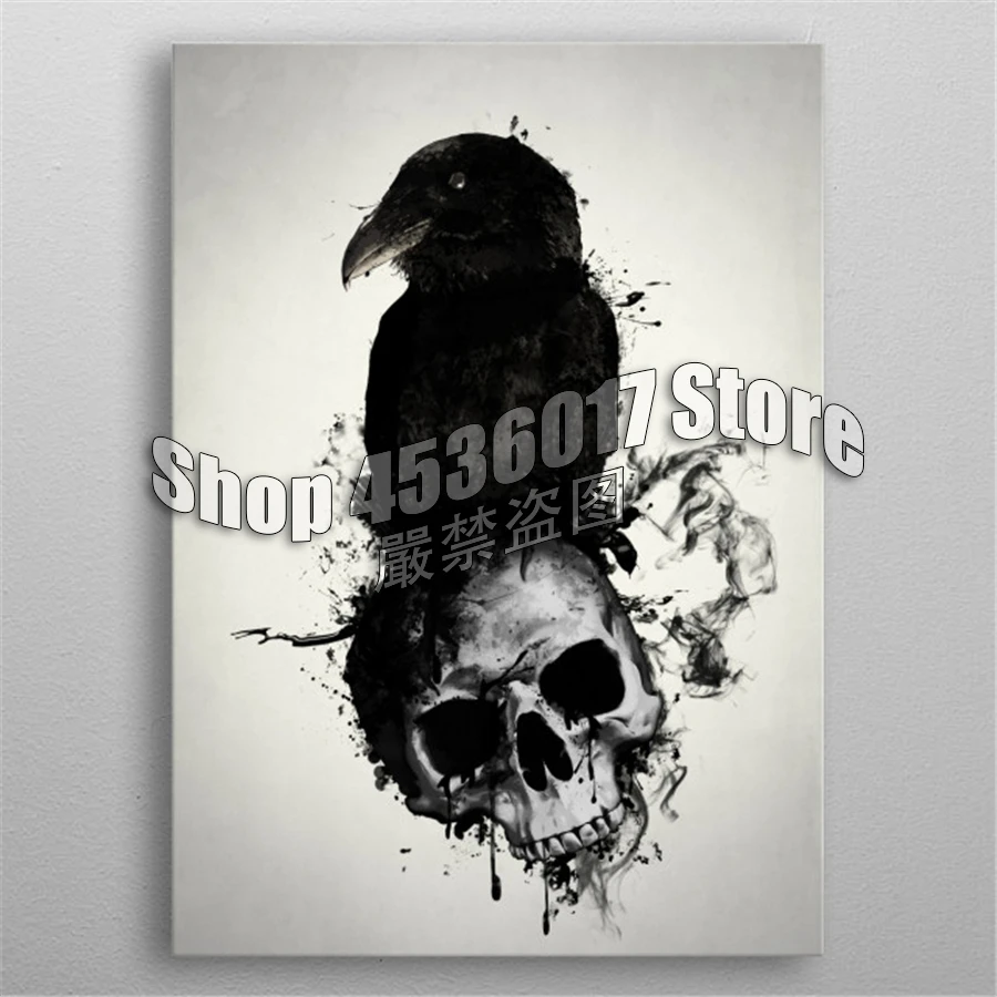 

Animals 5d Diy Diamond Painting Cross Stitch Raven & Skull Diamond Embroidery Mosaic Full Square Gifts Home Decor Arts & Crafts
