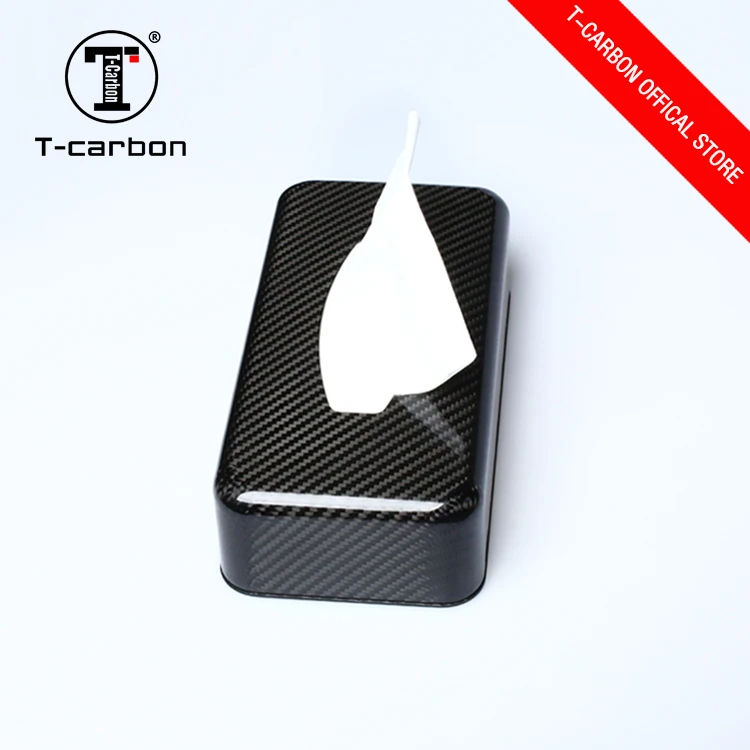 T-carbon Carbon Fiber Автомобильный держатель для салфеток для автомобильных офисных бумажных полотенец