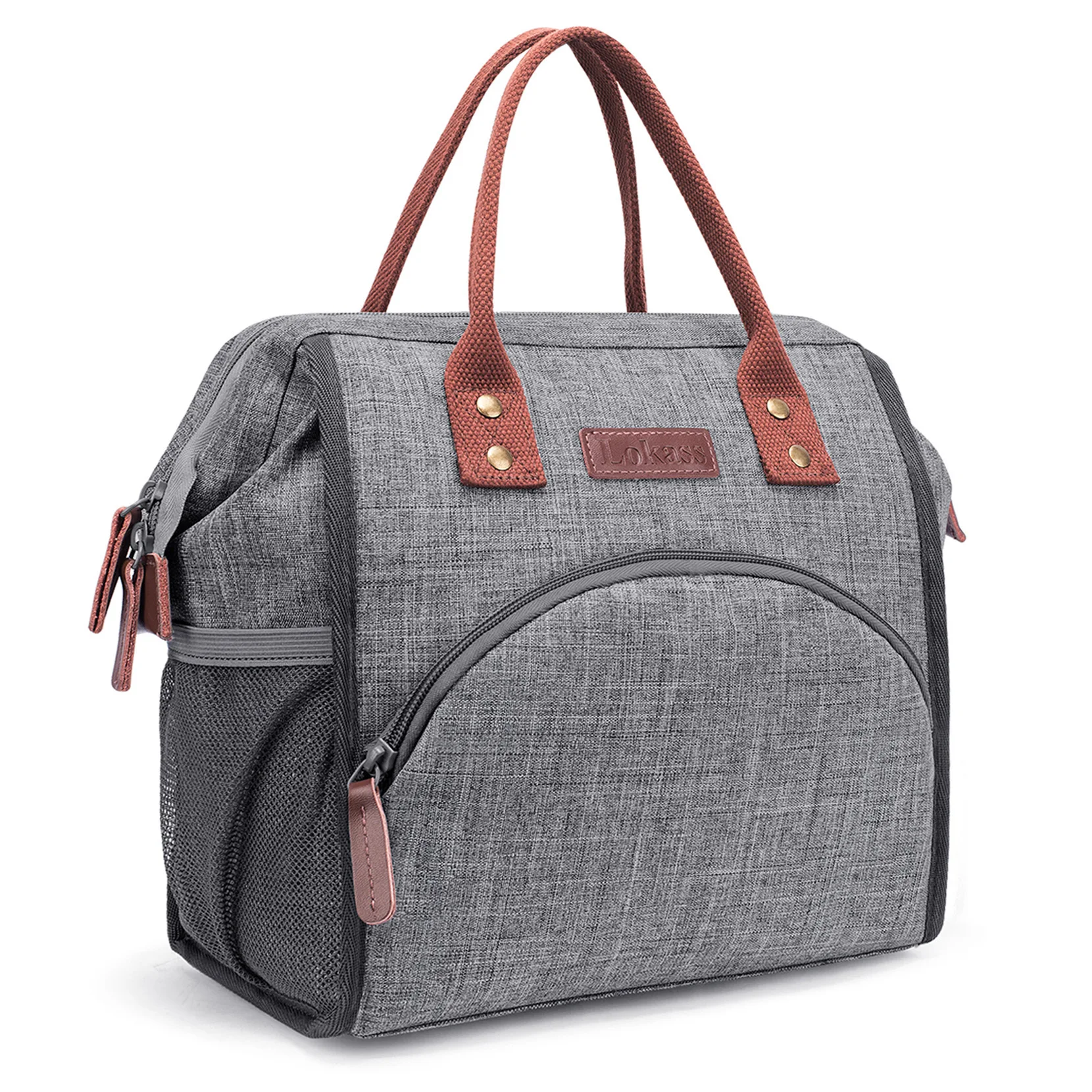 Водонепроницаемая нейлоновая сумка для термоса, роскошные сумки для женщин, дизайнерские контейнеры для обеда для женщин, термомодная сумка-холодильник - Цвет: Pure grey