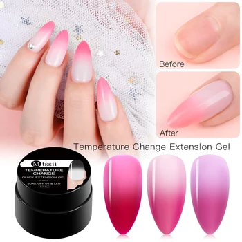 

Temperature Change Quick Extension Gel Clear Pink Nail Tips Uv Building Gel Jelly Acrylic Finger Nail Art Poly Lacquer 3 Colors