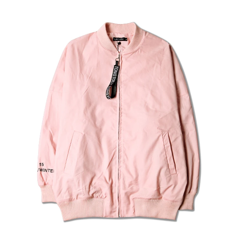 HOT! 2016 Coat Famous Brand Solid Pink Casual Men Jacket Hip Hop Loose