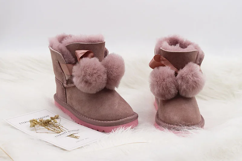 Зимние детские ботинки из австралийской овчины, ботинки для девочек, детские зимние ботинки int'l, детские ботинки, модная детская обувь