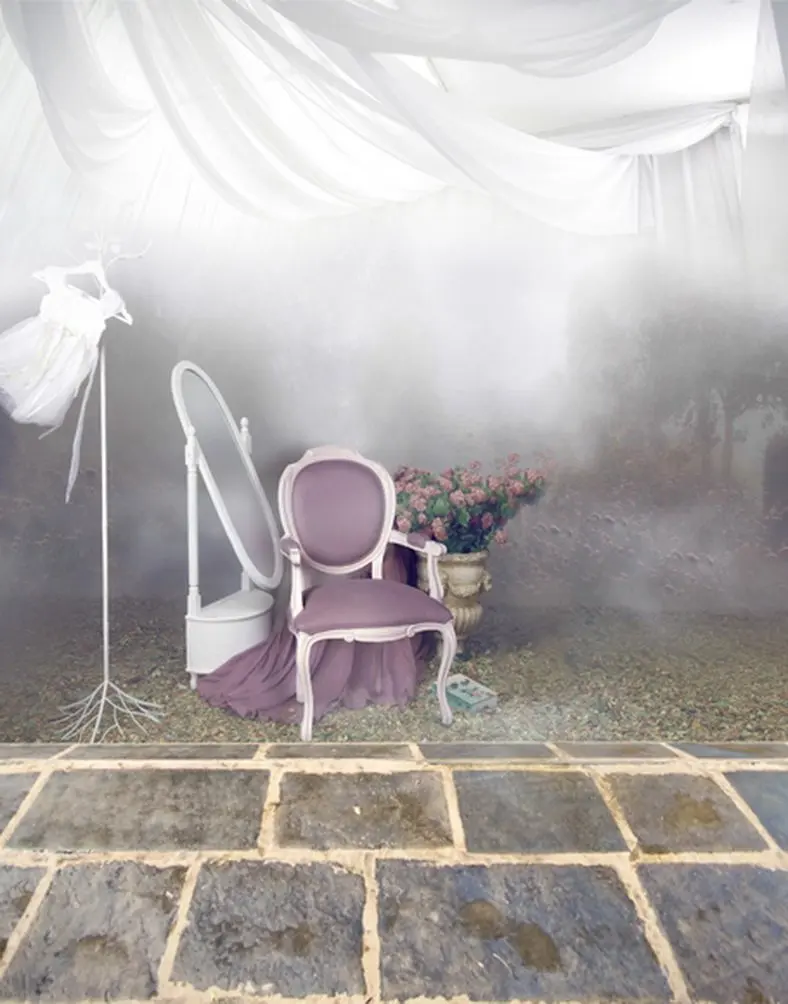 

5x7ft Hazy Chair Flowers Photography Backdrops Photo Props Studio Background
