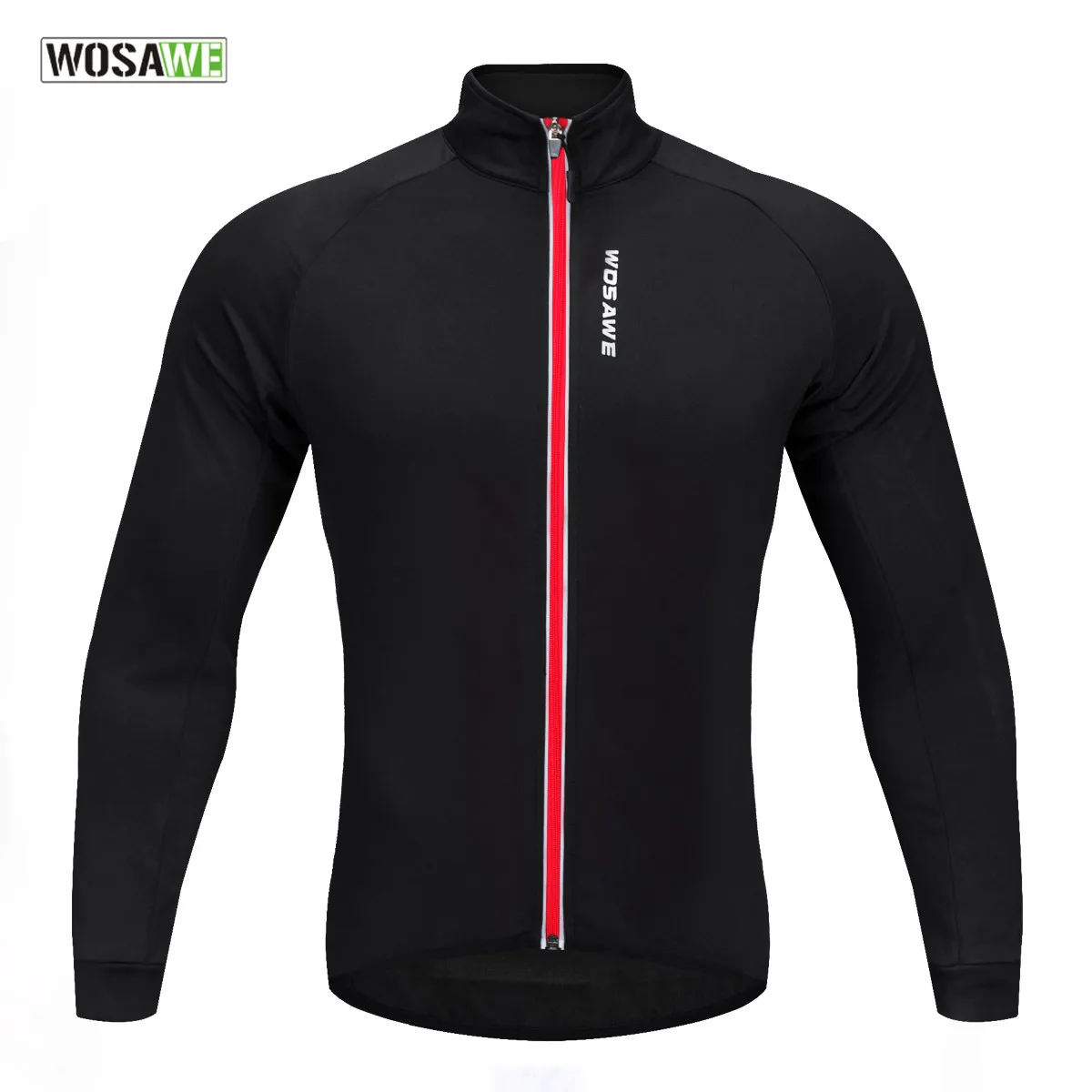 WOSAWE Soft Thermal Fleece Cycling Jersey Long Sleeve MTB Bike Bicycle