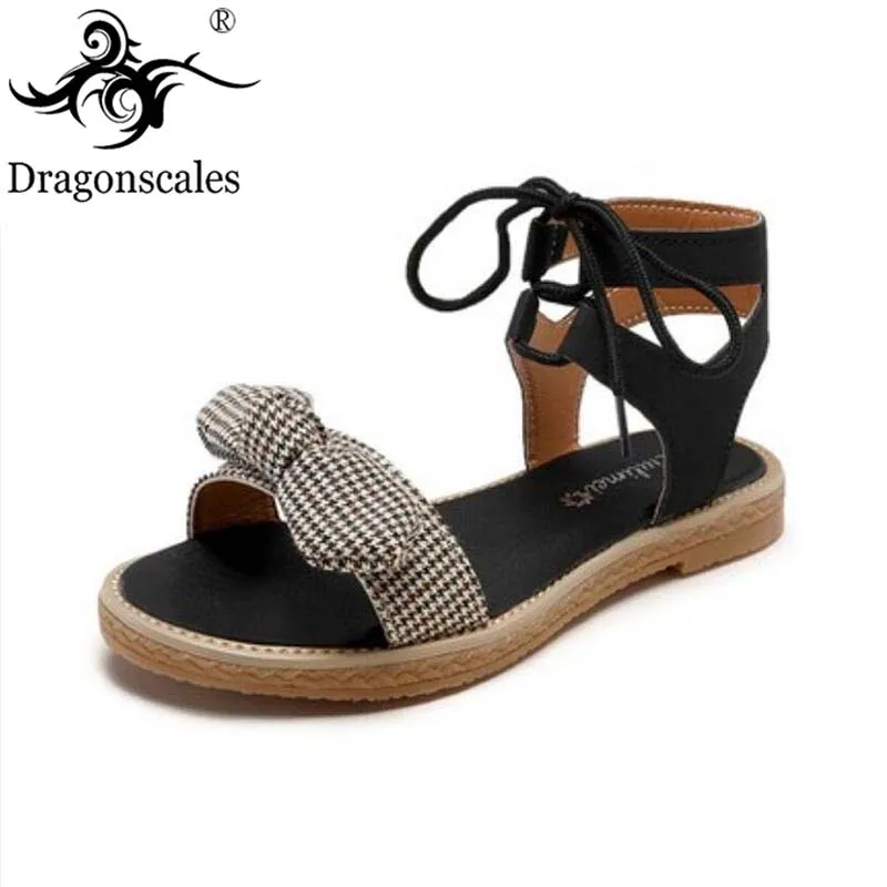 

2019 New High Quality Bow Summer Flat Sandals Fashion Trend Casual Wild Korean Sandals Lightweight Comfortable Beach Shoes