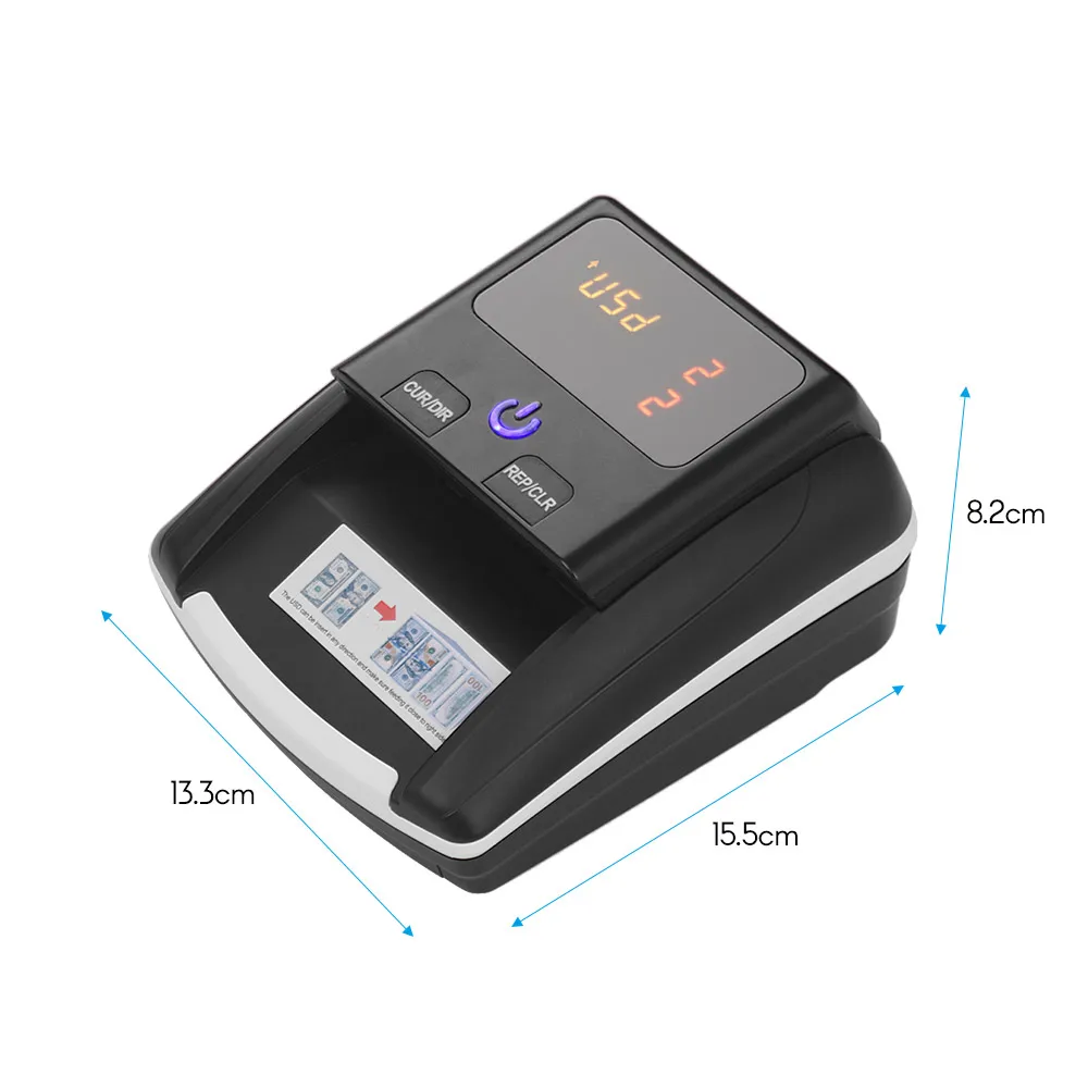 Portable Small Banknote Bill Detector Denomination Value Counter UV/MG/IR Counterfeit Fake Money Currency Cash Checker Tester