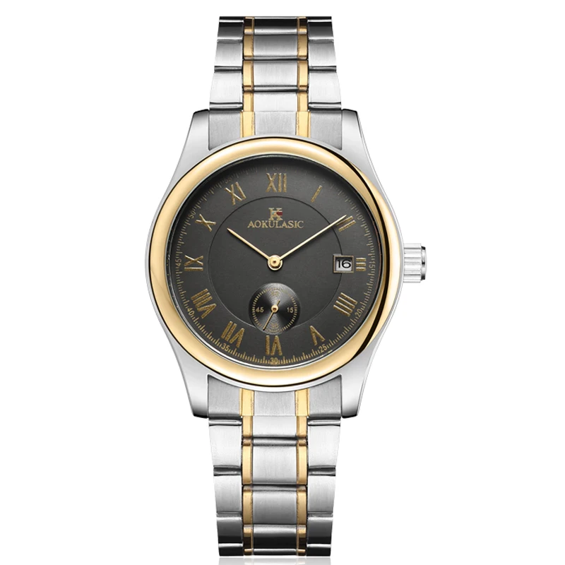 

AOKULASIC 2019 Top Luxury Brand New Fashion Stainless Steel Men Automatic Mechanical 100FT Waterproof Sport Watch Wrist Watch