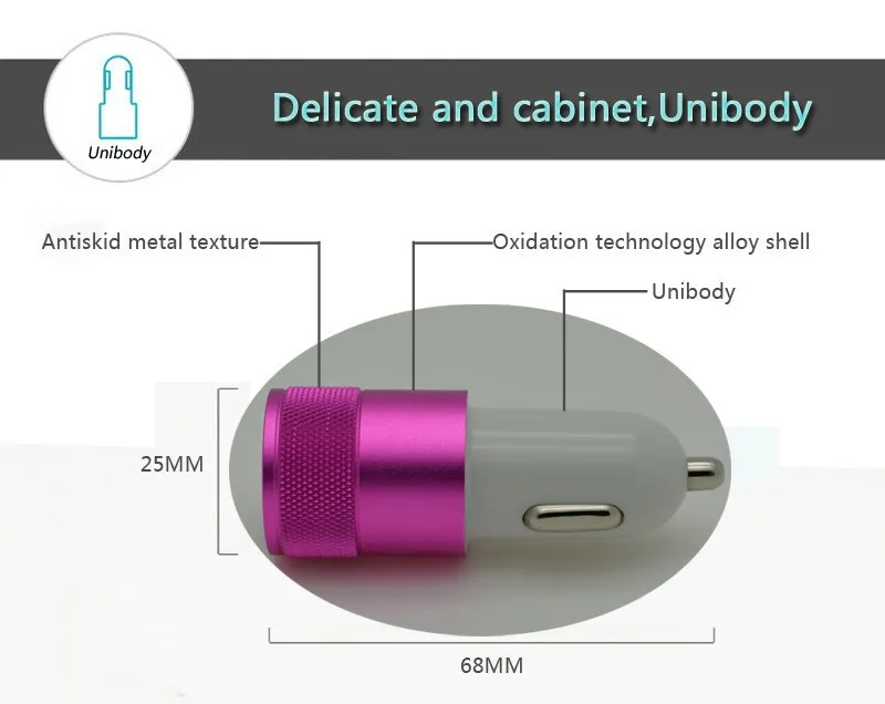 Качество сплава 2 Порты и разъёмы USB Автомобильное зарядное устройство телефон зарядное устройство Быстрая зарядка для iPhone 5 I6 Ipad S4 S5 S6 смартфон планшеты хорошая упаковка