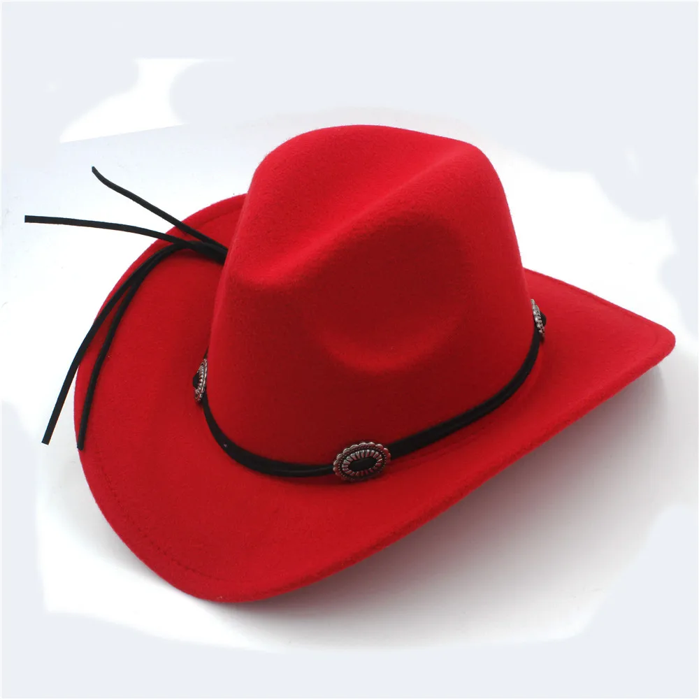 Fashion Wool Child Kids Western Cowboy Hat For Boy Girl Cowgirl Jazz