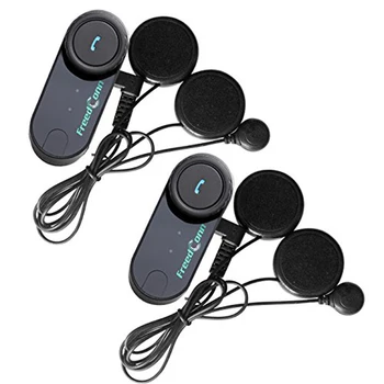 

FreedConn T-COMVB Motorcycle Helmet Bluetooth Intercom Interphone Headset headphones Kit(2pc with Soft Cable )