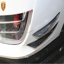 

Hot 4Pcs/set Black Carbon Fiber Fit Front Bumper Lip Splitter Fin Air Knife Auto Body Kit Car Spoiler Accessory Universal Cars
