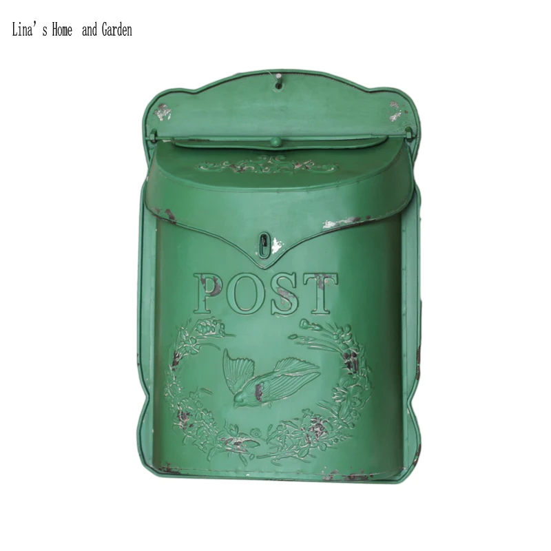 handcrafted wall mounted post box vintage metal mailbox