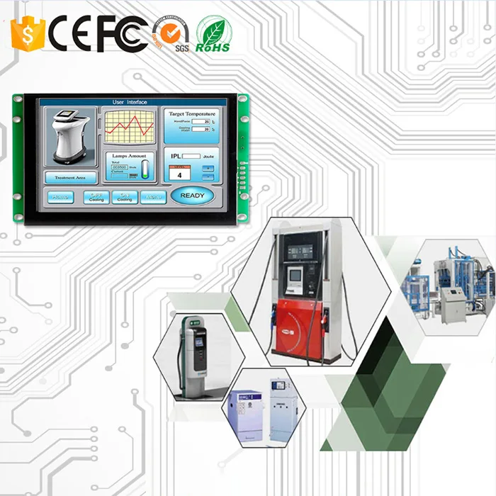 Flexible Touch Screen Displays 5.6 Inch TFT LCD Module With Board And UART Port