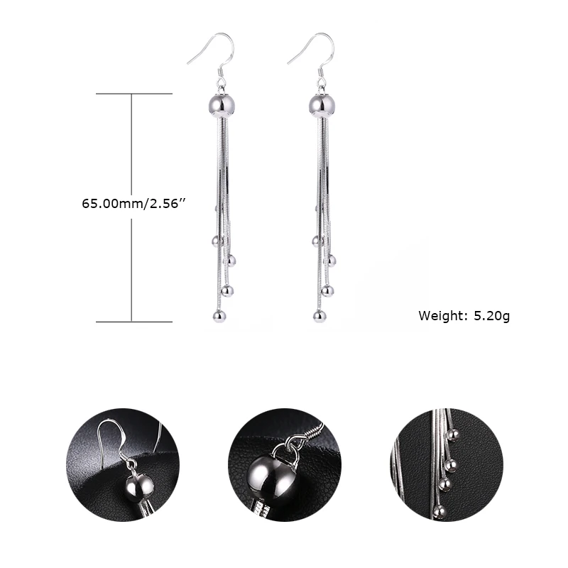 TAOLAN Новый Мода Pin Bead Hook Earrings для Для женщин темперамент длинные висячие украшения