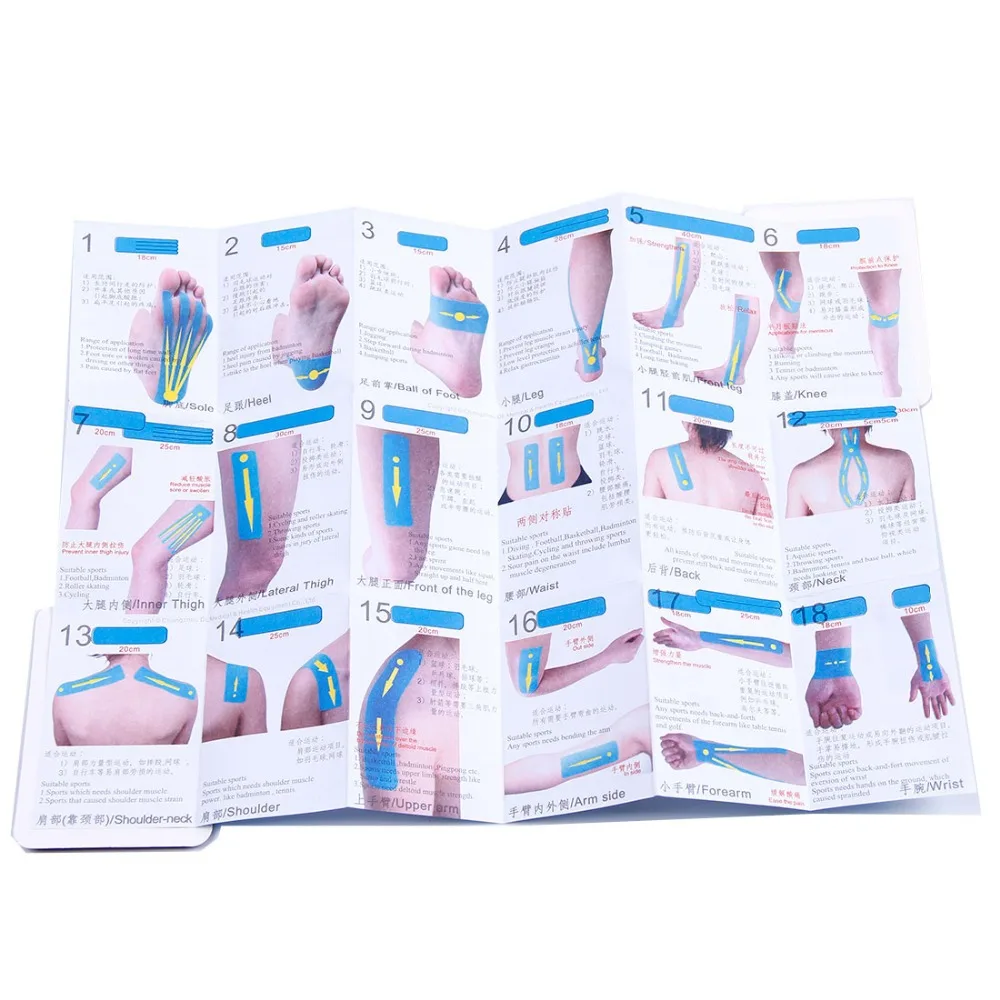 Waterproof Kinesiology tape 5cmx5m (4rolls/set) Exercise Therapy Pain Cure tape Athlete Sports Protection