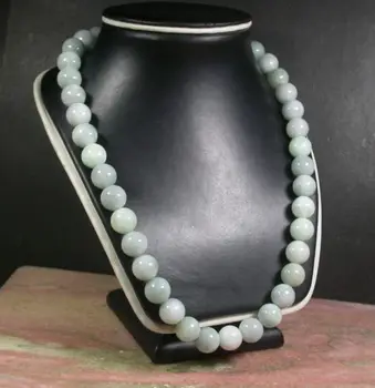 

Free shipping Light Green 100% Natural A Jadeite jade Bead beads Necklace