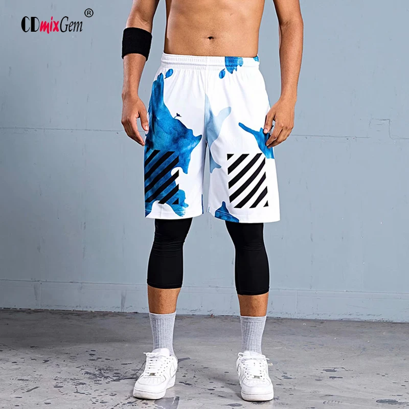 

New personality camouflage, sports shorts, men's basketball shorts, outdoor running training, fitness shorts