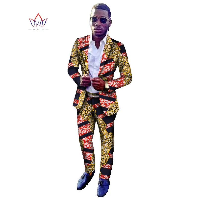 2018 Customized 2 Pieces Pants Suits Traditional Africa Style Suit Men