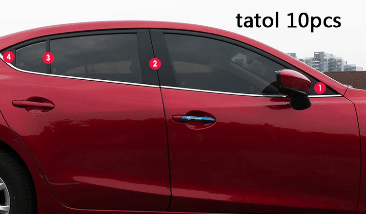 10 шт. для Mazda 3 Axela- Центральная колонна наклейка из углеродного волокна декоративная наклейка