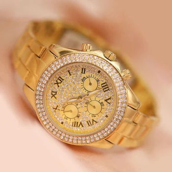 

Luxury Classic Dress Women Watches Fashion Casual Watch Crystal Rhinestones Quartz Wristwatch Lady Party Bracelet Bangle Relogio