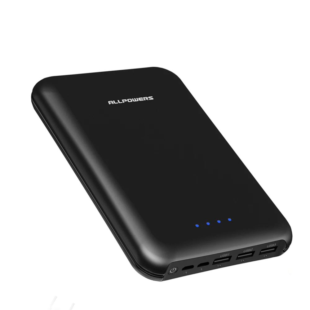 

ALLPOWERS 30000mAh Power Bank 3 USB Output 2 Input Fast Charging for iPhone 5 5s SE 6 6s iPhone 7 8 10 X Samsung LG HTC Sony.