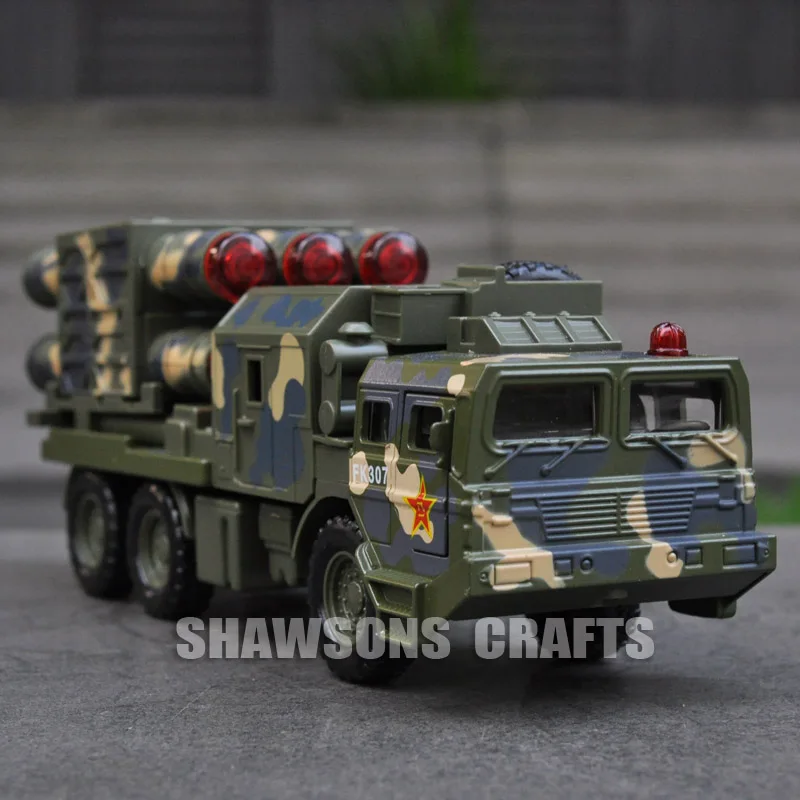 Diecast Metal Military Truck Model Toys Pull Back Missile Launcher