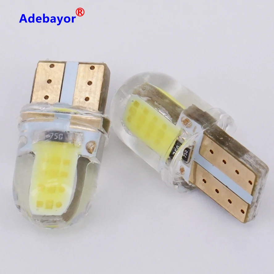

100 X Crystal T10 cob Clearance Light LED W5W 168 501 194 12V Interior Bulb License Plate Clearance Lights Car-Styling Adebayor