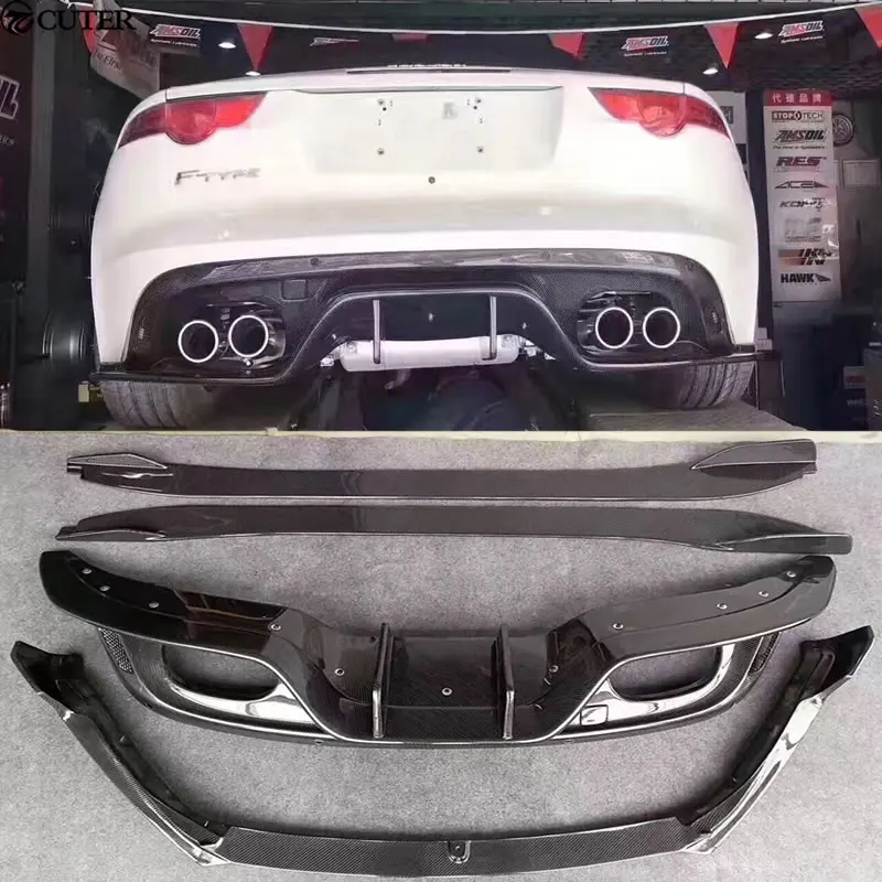 F TYPE Carbon Fiber front bumper lip rearbumper diffuser side skirts