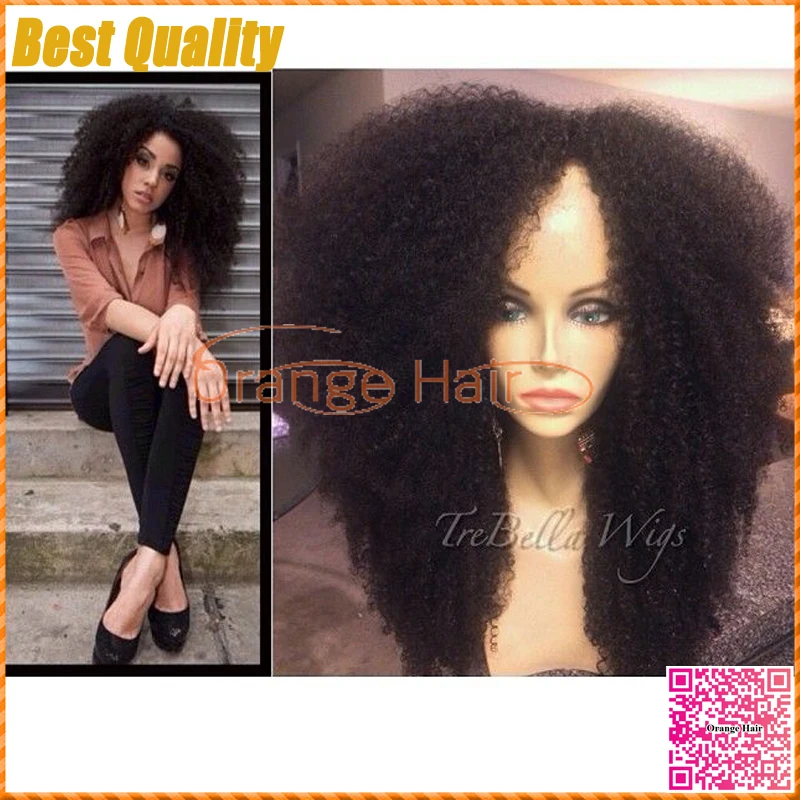 180% Density Afro Kinky U Part Wig Brazilian Virgin Curly Short wig Wigs For Black Women |