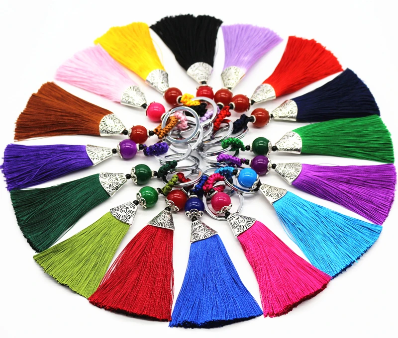 20Pcs Fashion Mixed Color Satin Silk Tassel 14CM Long Tassels For Keychain Cellphone Straps Jewelry Charms Accessories 20Pcs Fashion Mixed Color Satin Silk Tassel 14CM Long Tassels For Keychain Cellphone Straps Jewelry Charms Accessories