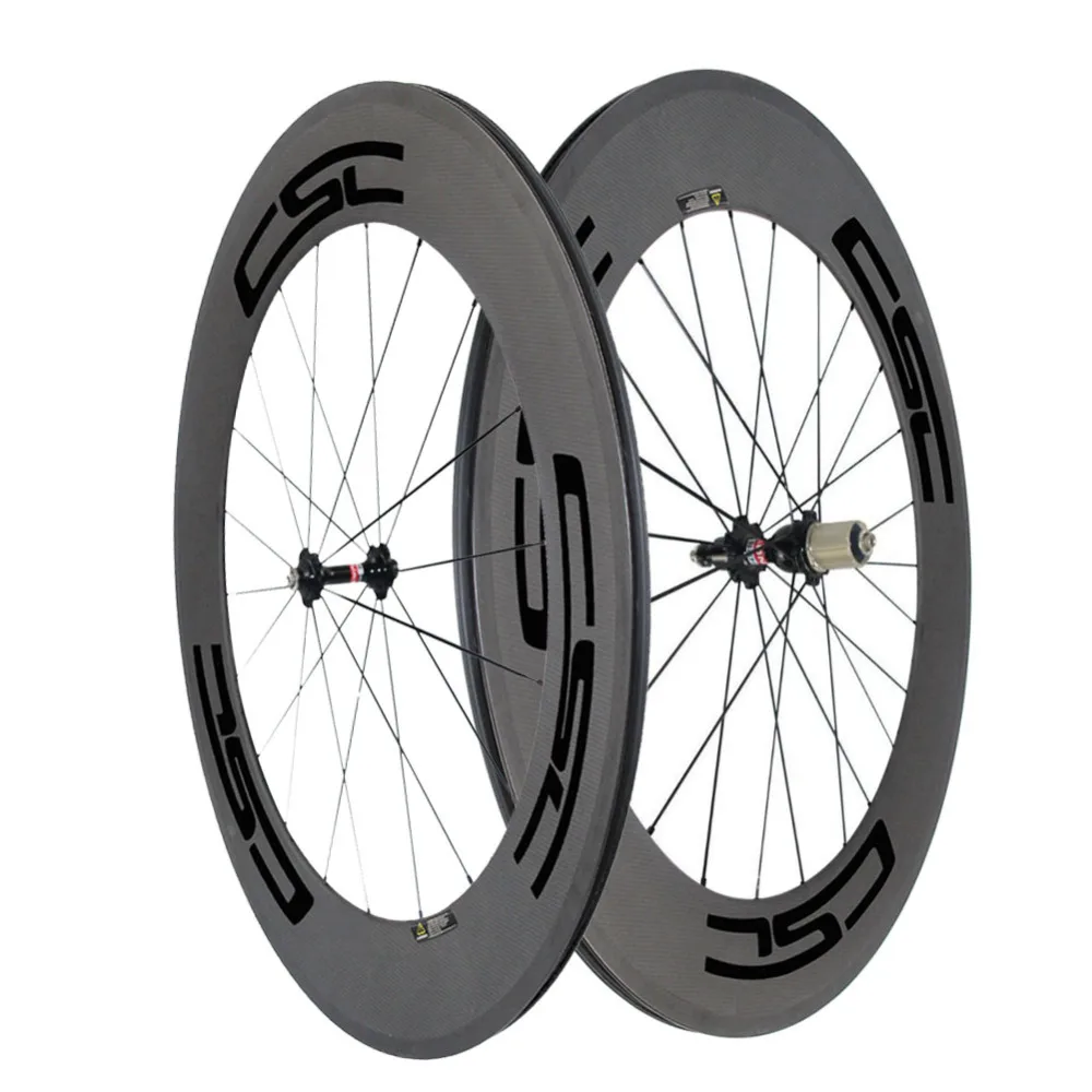 Top CSC carbon bike wheels  700C 88mm clincher bicycle wheelset  23mm  width pillar 1420 spokes SAPIN CX ray 1