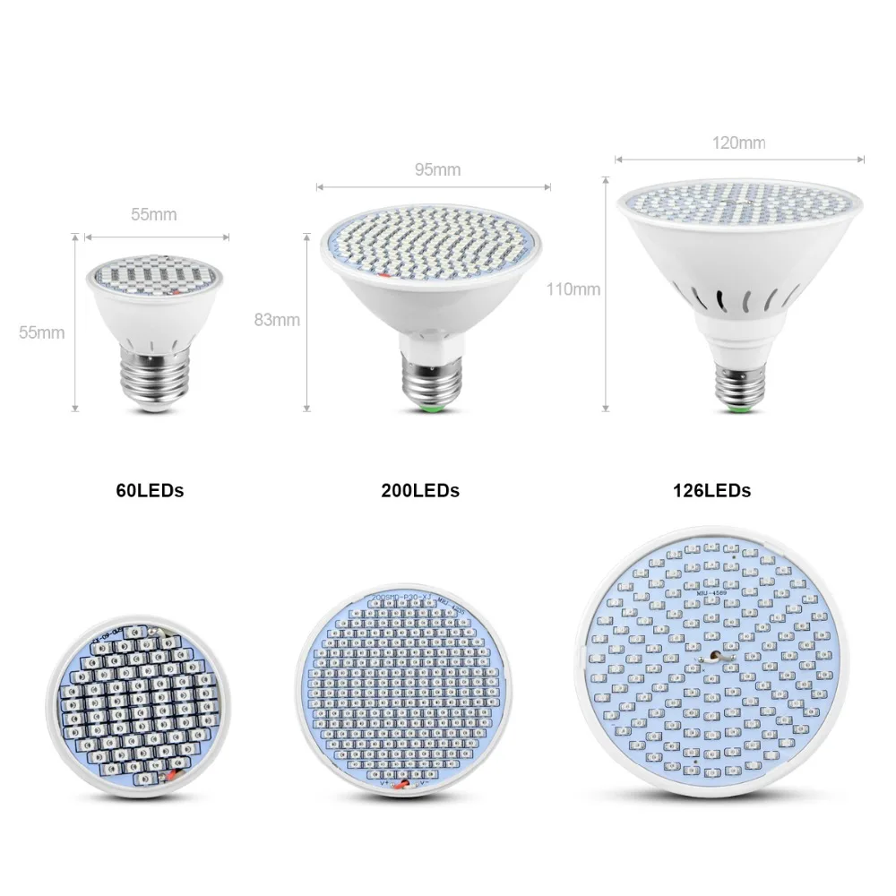 Светодиодный точечный светильник для роста растений, 110 В, 220 В, светодиодный светильник для выращивания семян, комнатных цветов, овощей, теплиц, гидропоника, лампа для выращивания растений