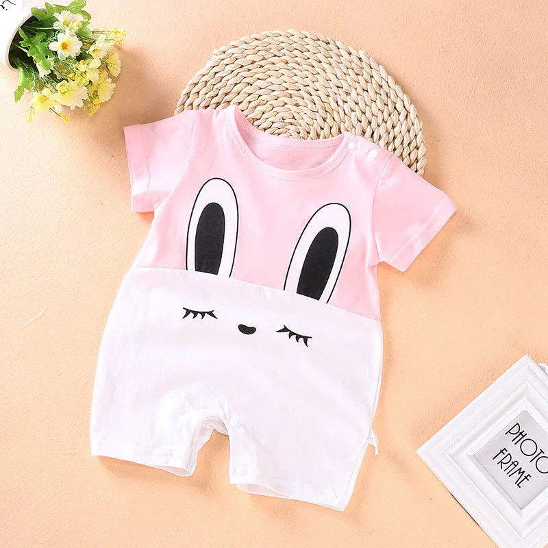Verano Impresión de dibujos animados bebé mameluco manga corta mono infantil algodón recién nacido Bebés Ropa cute bebé ropa bebes Verano Impresión de dibujos animados bebé mameluco manga corta mono infantil algodón recién nacido Bebés Ropa cute bebé ropa bebes