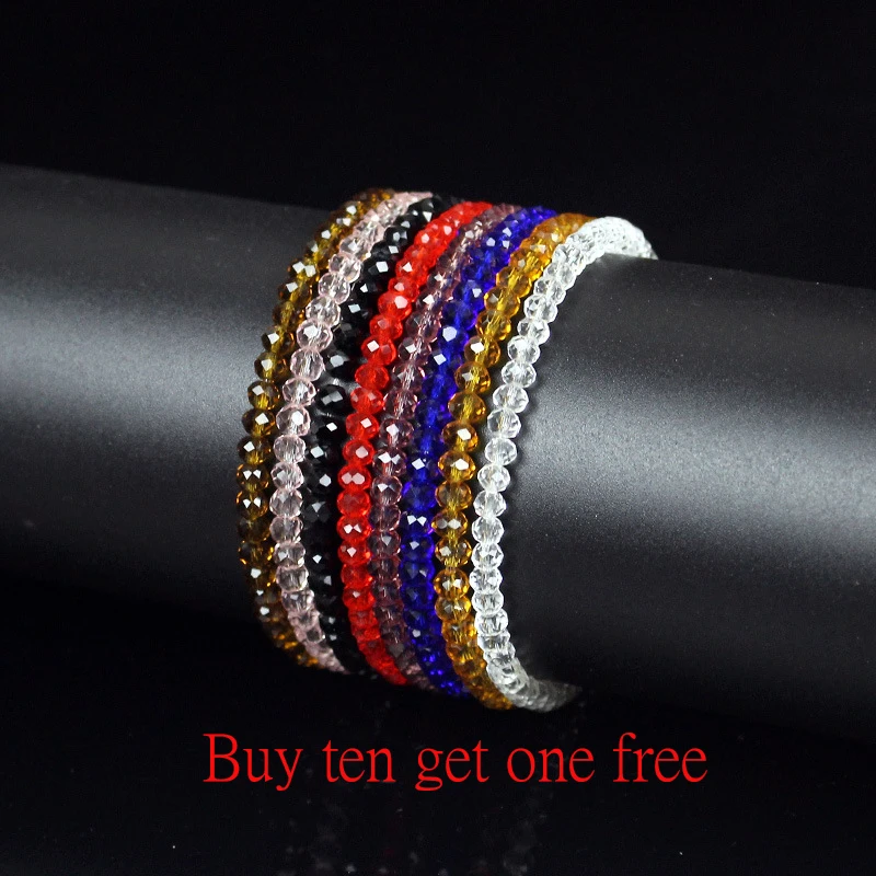 

European and American Jewelry Fashion Girls Bracelet Color Cut Crystal Glass Bracelet Beaded Bracelet Jewelry Fit for Women Gift