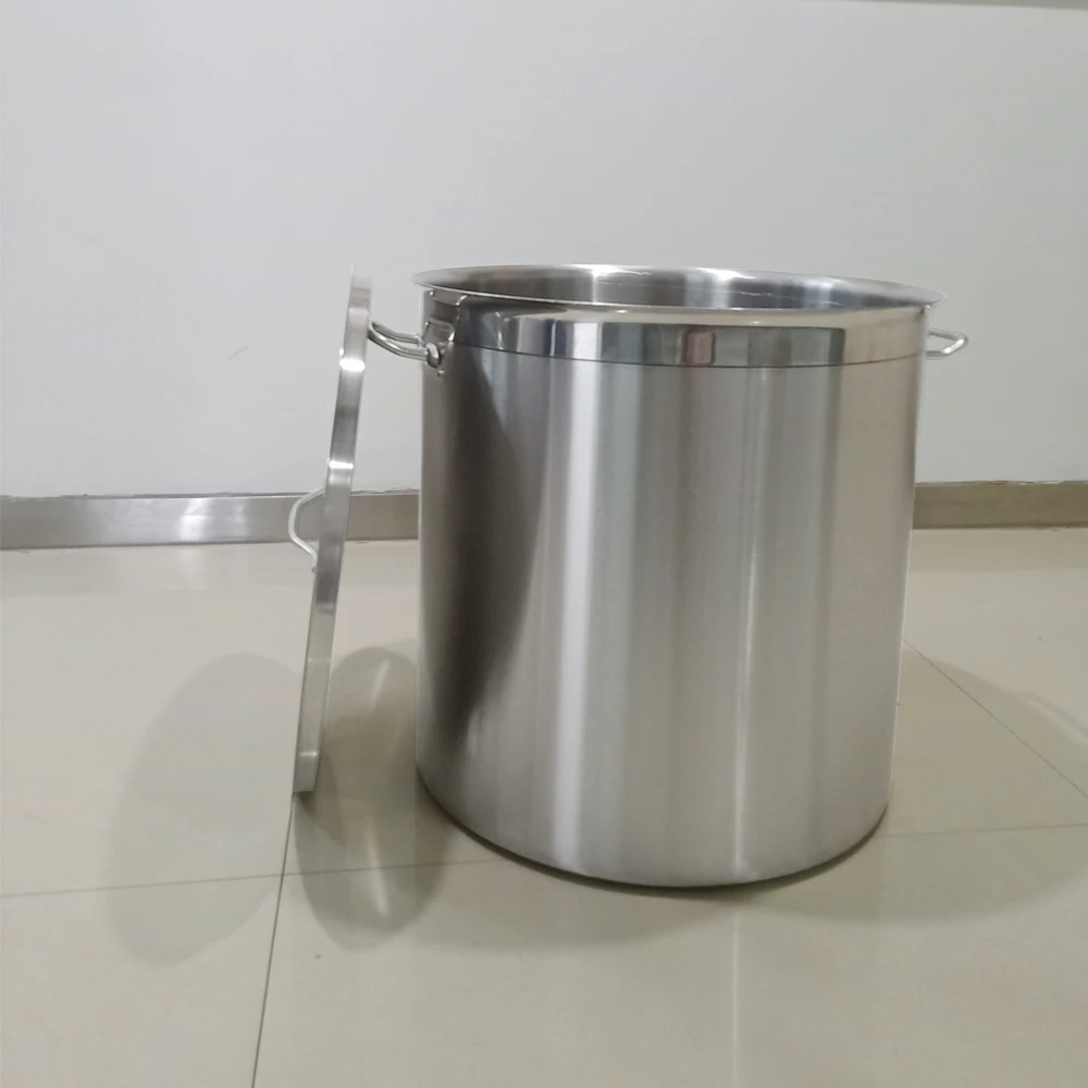 

25Liters NEW Deep Stainless Steel Stock Pot Soup Pot Catering Stew Soup Boiling Pan With Lid Soup Barrel Induction Cooker