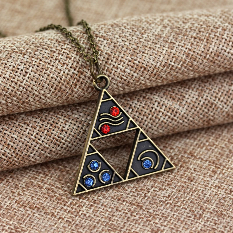 Дизайн Легенда о Зельде ожерелье логотип Triforce кулон Косплей ювелирные изделия для мужчин и женщин мода игра ювелирные изделия